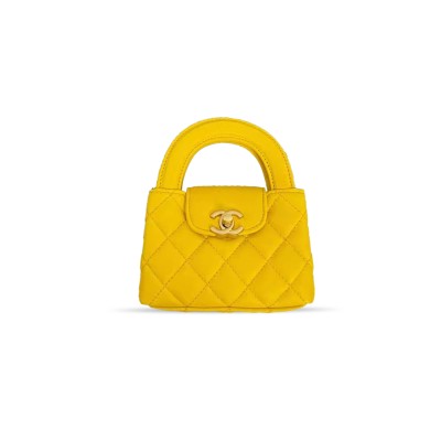 CHANEL SHINY AGED CALFSKIN QUILTED KELLY MINI NANO SHOPPER AP3435 (12.5*8*4cm)